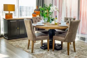 VI Velino Solid Timber Pedestal Base Round Dining Table thumbnail 3