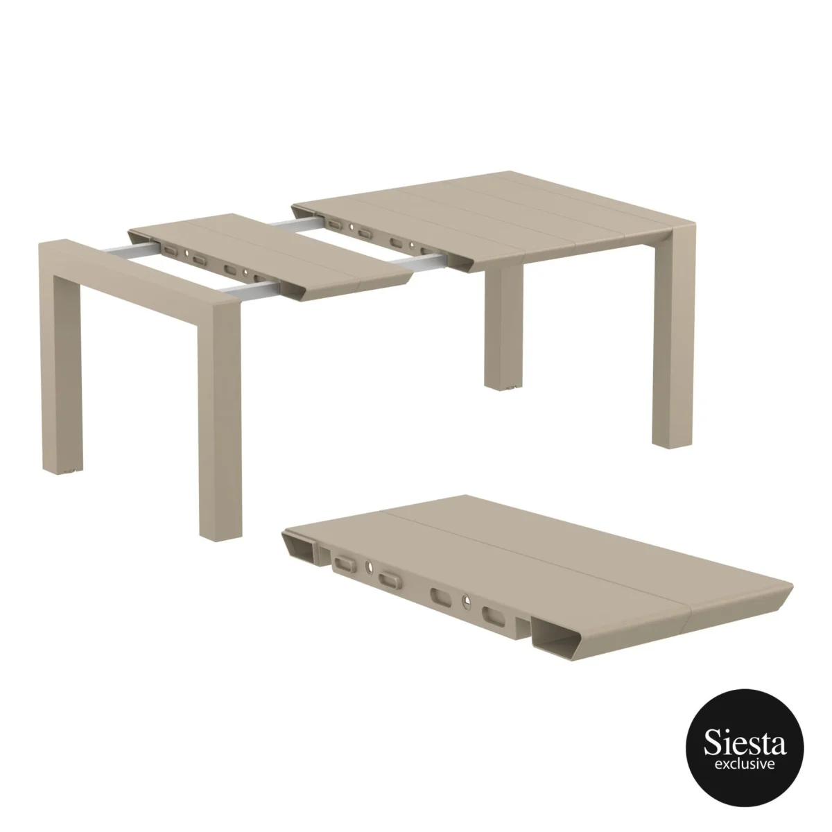 FL 5 Piece Vegas Hospitality Outdoor Extendable Dining Table with Air XL Armchair