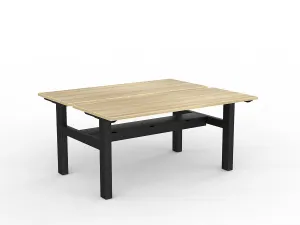 OL Agile Fixed Height Shared Desk – Oak Top with Black Frame thumbnail 19