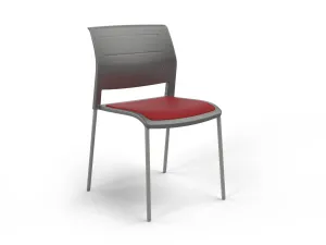 OL Game 4 Legs Upholstered Seat Visitor Stacking Chair - Charcoal Shell thumbnail 8