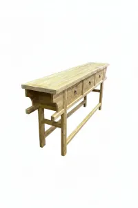 MF Chinese Antique Reproduction Dongbei 3-Drawer Hall Table thumbnail 6