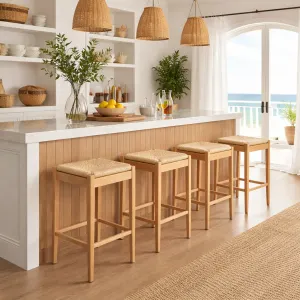 MF Oslo Beechwood Framed Woven Rope Counter Stool thumbnail 2