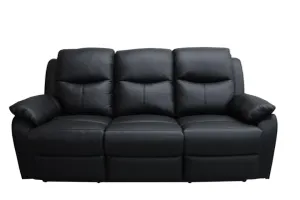 VI Sussex Leather Upholstered 3 Seater Recliner Lounge thumbnail 1