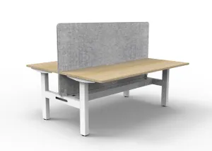 RL Boost Static 2-User Double Sided Workstation with Grey Eco Panel Screen thumbnail 2