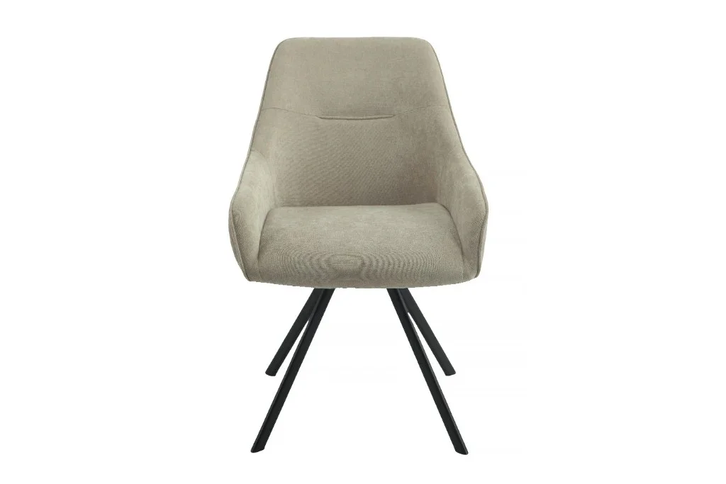 VI Hugo Metal Base Round Dining Table with 4 Fabric Chair Set
