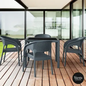 FL 5 Piece Balcony Dining Table Setting with Panama Arm Chair thumbnail 1