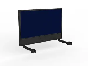 OL Studio Screen with Ducting for Agile Individual Desk – Breath Fabric with Black Frame thumbnail 5
