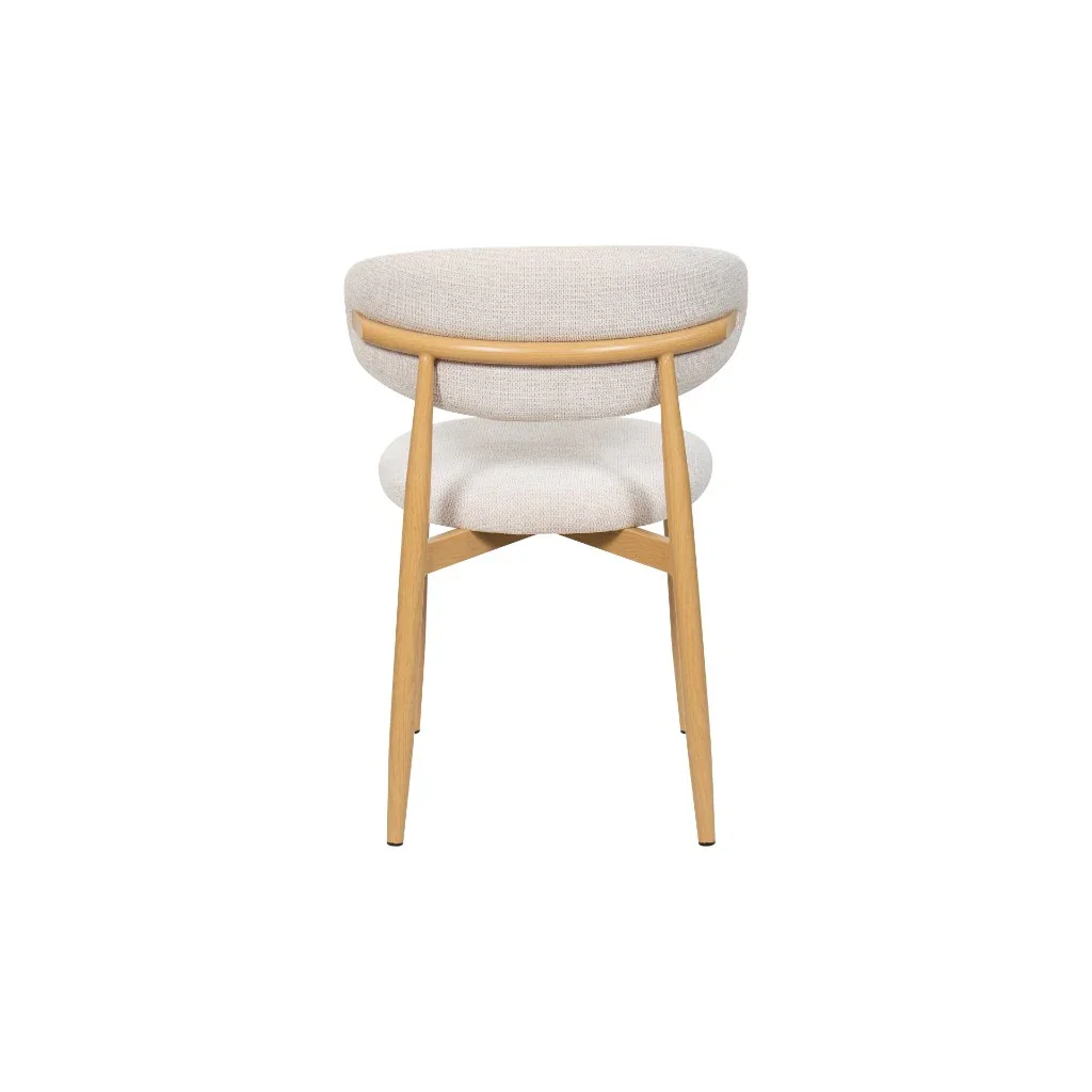 VI Louis Fabric Upholstered Metal Leg Dining Chair