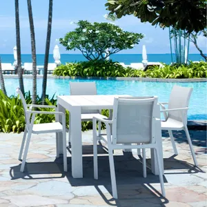 FL 5 Piece Outdoor Dining Setting with Vegas Extendable Table thumbnail 13