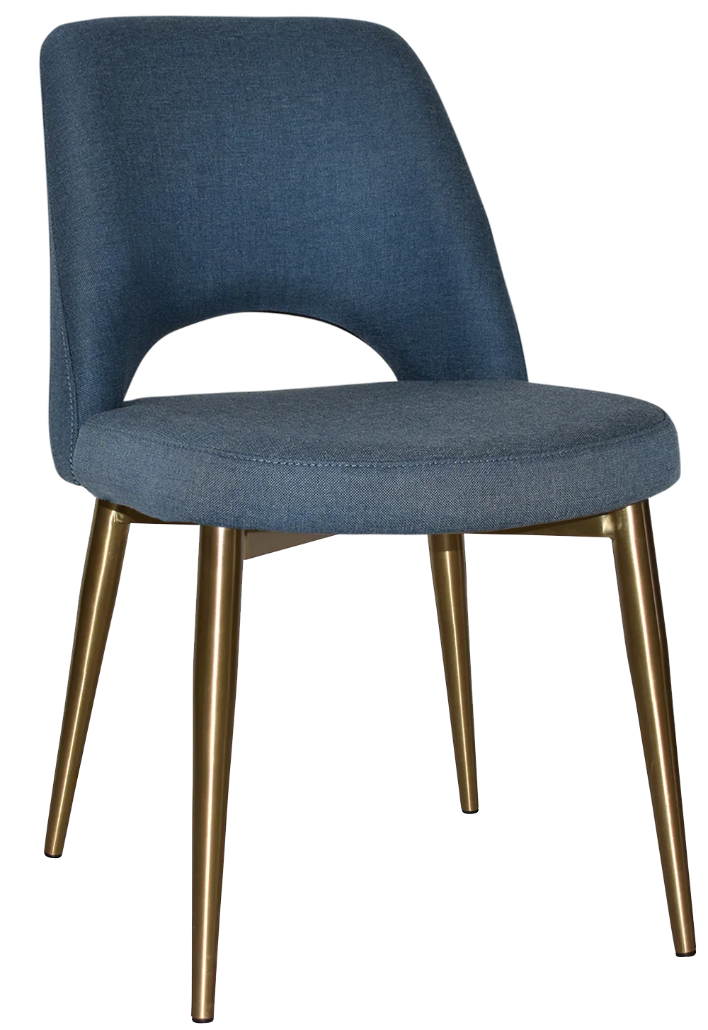 EZ Albury Brass Colour Stainless Steel Leg Upholstered Hospitality Dining Chair