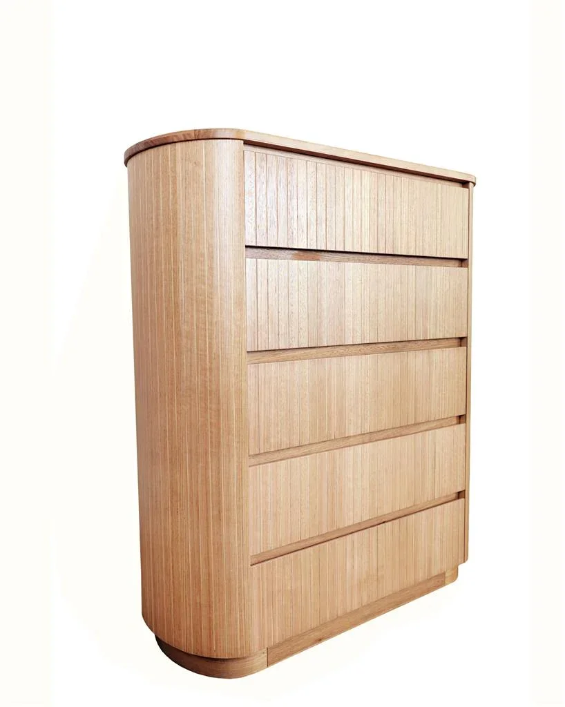 VI Adsila Solid Timber 5 Drawer Tallboy