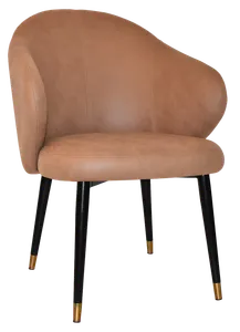 EZ ARM CHAIR HUGO METAL (SLIM) BLACK BRASS + PELLE NAVY thumbnail 1