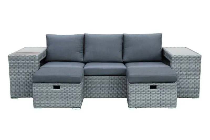 VI Polo Wicker 5 Piece Outdoor Lounge Set with Cushion