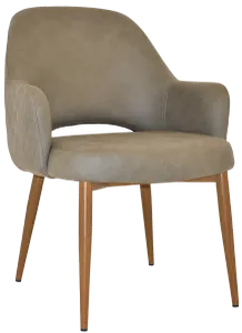 EZ Albury Oak Colour Metal Leg Upholstered Hospitality XL Armchair thumbnail 2