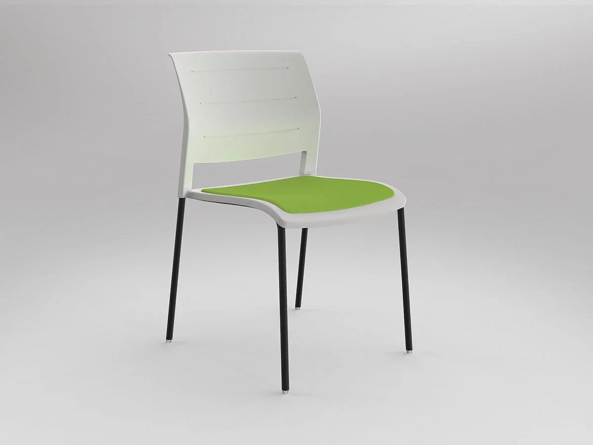 OL Game Upholstered Seat Breakout Chair -4 Legs White Shell