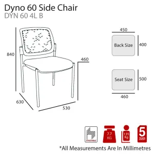 MA Dino 60 Fabric or Vinyl Upholstered 4 Legs Stackable Visitor Chair thumbnail 3