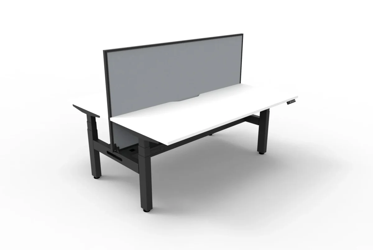 RL Boost+ Height Adjustable 2 User Back to Back Workstation with SHUSH30 Screen