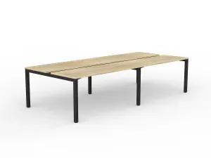 OL Axis 4-User Double Sided Workspace – Oak Top with Black Frame thumbnail 7
