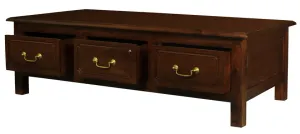 CT Tasmania Solid Timber 6 Drawer Straight Leg Coffee Table thumbnail 3