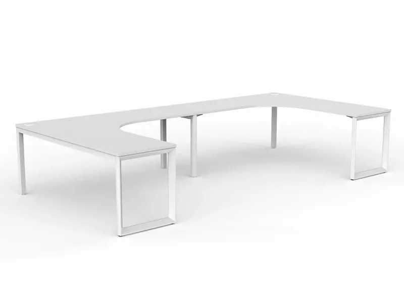 OL Anvil 2-User 90° Workspace – White Top with White Frame