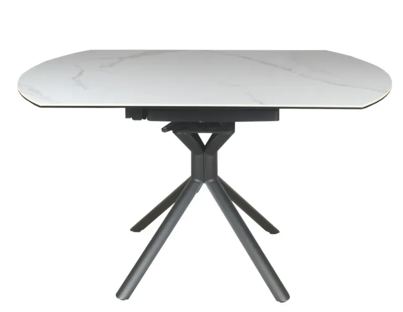 VI Riff Metal Leg Ceramic Top Extandable Dining Table