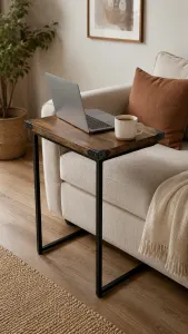CR Laptop Table with Timber Top & Metal Frame thumbnail 2