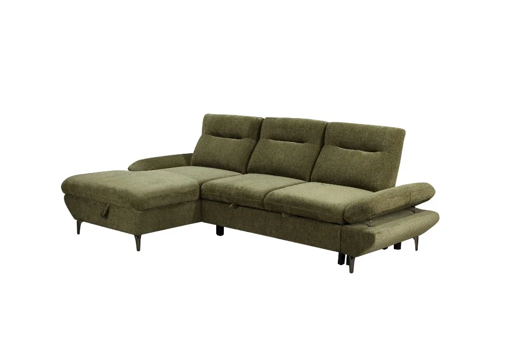 VI Capella 2 Seater Fabric Sofabed with Storage Chaise