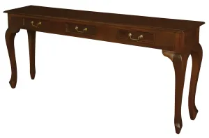 CT Queen Anne Solid Timber 3 Drawer Sofa Table thumbnail 12