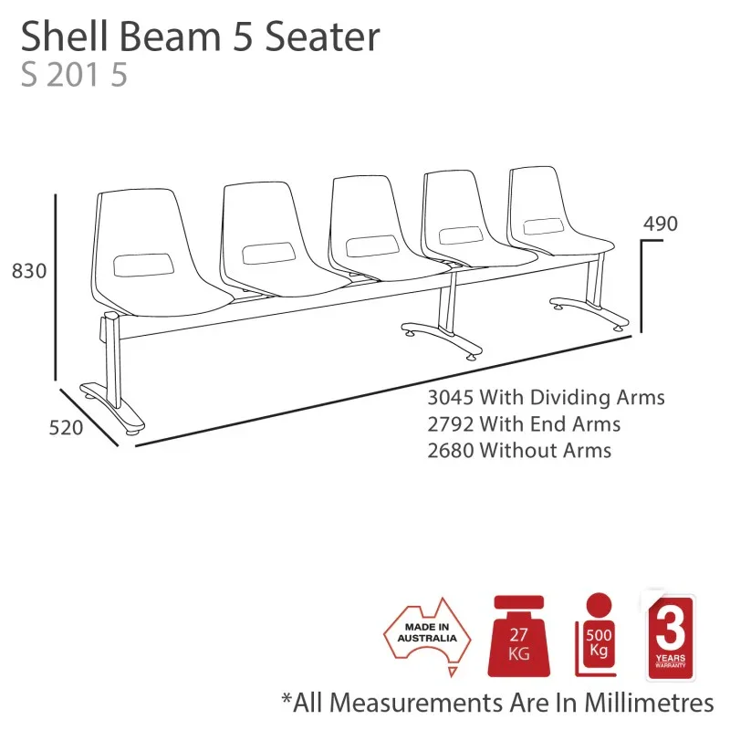 MA Shell Metal Framed Beam Seating thumbnail 10