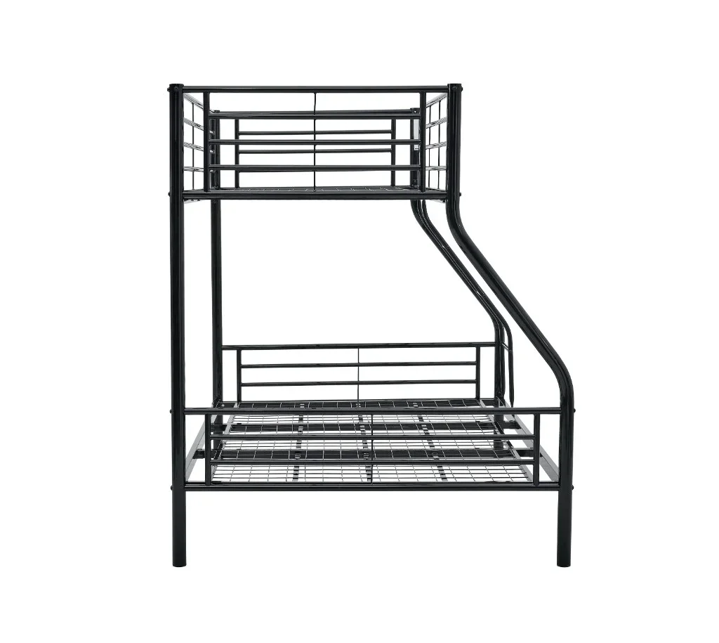 VI Tiamo Metal Single Over Double Bunk Bed - White and Black