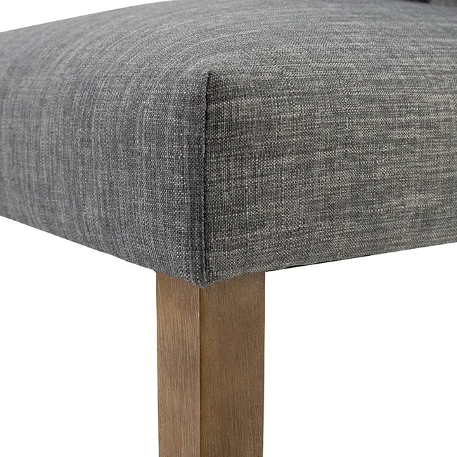DA Grey Buttoned Back Fabric Upholstered Dining Chair Set of 2
