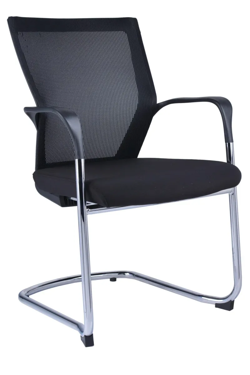 RL WMCC Chrome Sled Base Mesh Back Visitor Armchair