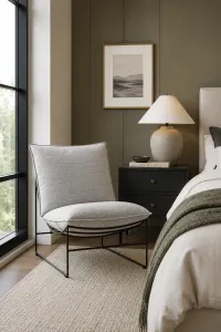 CR Drew Fabric Upholstered Metal Leg Accent Chair thumbnail 2