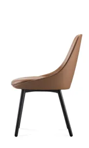 RL Eros PU Leather Upholstered Black Metal Base Breakout Chair thumbnail 6