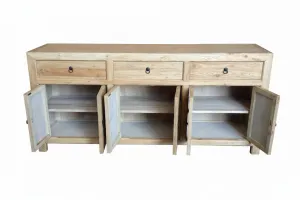 MF Chinese Antique Reproduction Recycled Timber 3 Drawer 6 Door Sideboard thumbnail 6