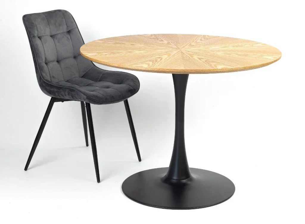 VI Giselle Velvet Upholstered Black Metal Legs Dining Chair