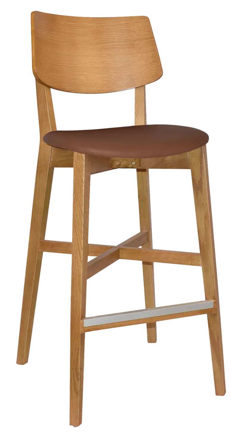EZ Phoenix Light Oak Stained Solid Timber Framed Barstool