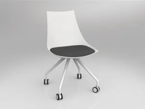 OL Luna White Chair with Castor Base thumbnail 7