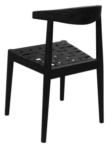 CT Elliot Solid Oak Timber Genuine Leather Seat Dining Chair thumbnail 5