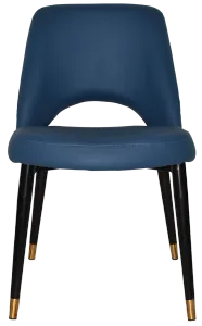 EZ Albury Black Stainless Steel Brass Top Leg Upholstered Hospitality Dining Chair thumbnail 7