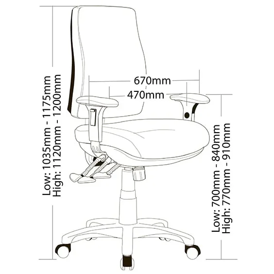 ST Spot Fabric Upholstered High Back Task Chair