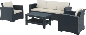 FL Monaco Hospitality Outdoor 3+1+1 Seater Lounge Set with Cushion thumbnail 1