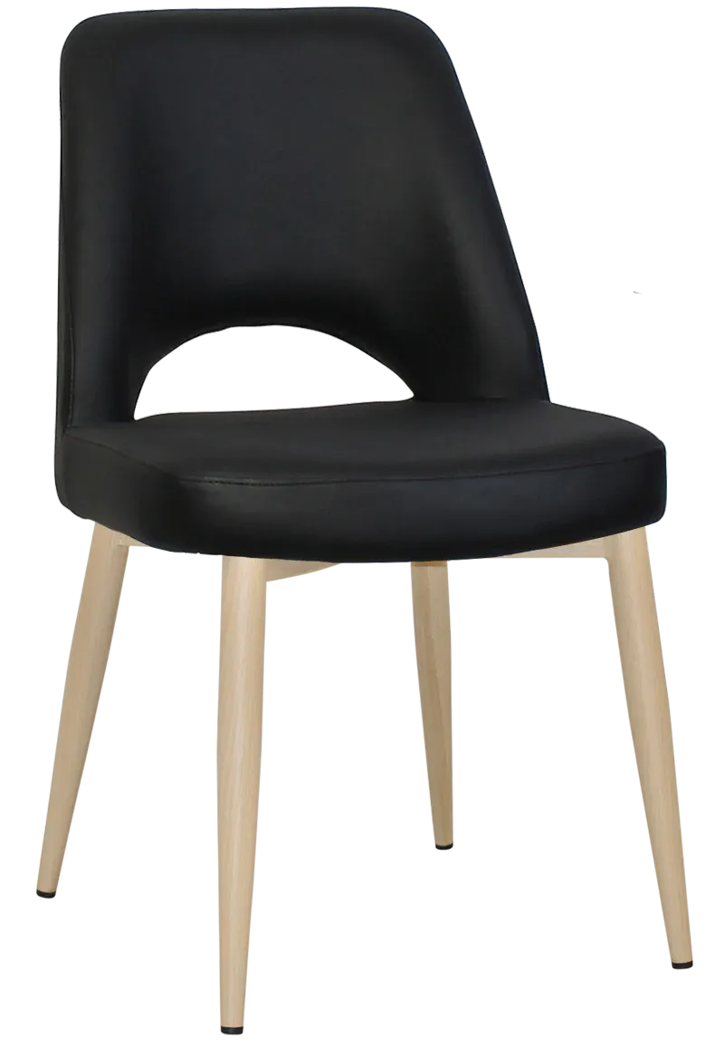 EZ Albury Birch Stained Metal Leg Upholstered Hospitality Dining Chair
