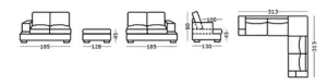 EL Yarra Fabric Upholstered 4 Seater Modular Lounge + Otto thumbnail 6