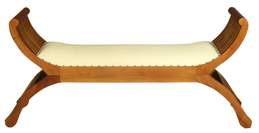 CT Sloan Solid Timber Fabric Upholstered 2 Seater Bench