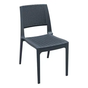 FL Verona Rattan Look Hospitality Outdoor Stackable Chair thumbnail 1