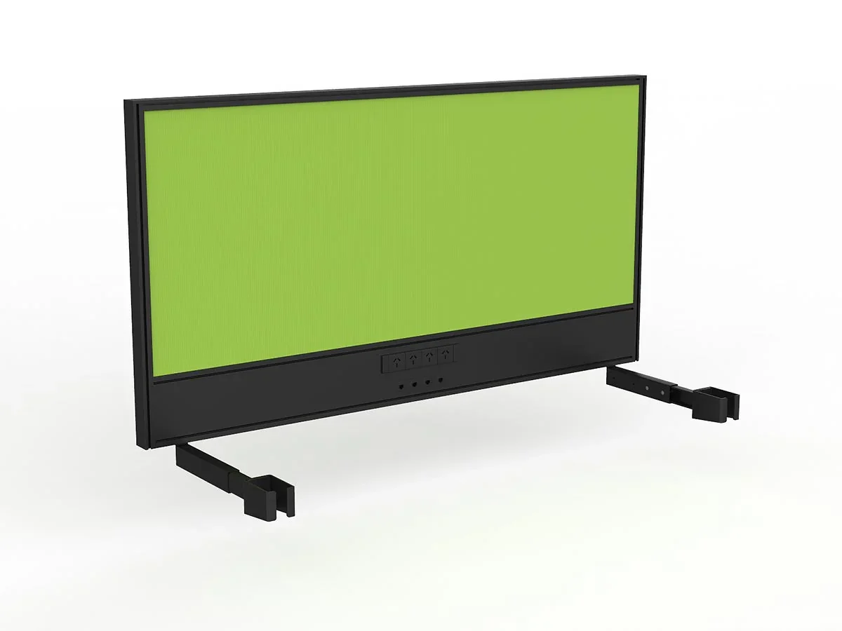 OL Studio Screen with Ducting for Agile Individual Desk – Breath Fabric with Black Frame