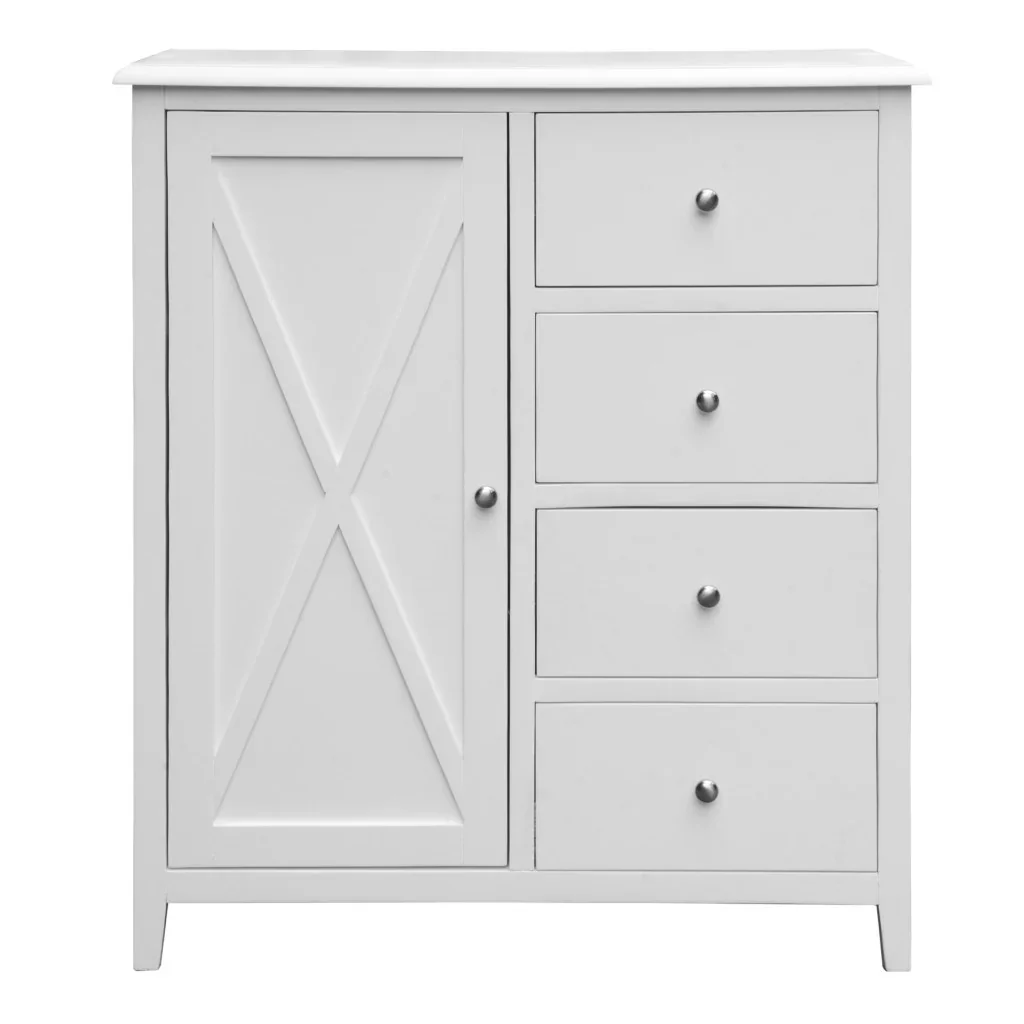 VI Hamilton Solid Timber 4 Drawer 1 Door Tallboy