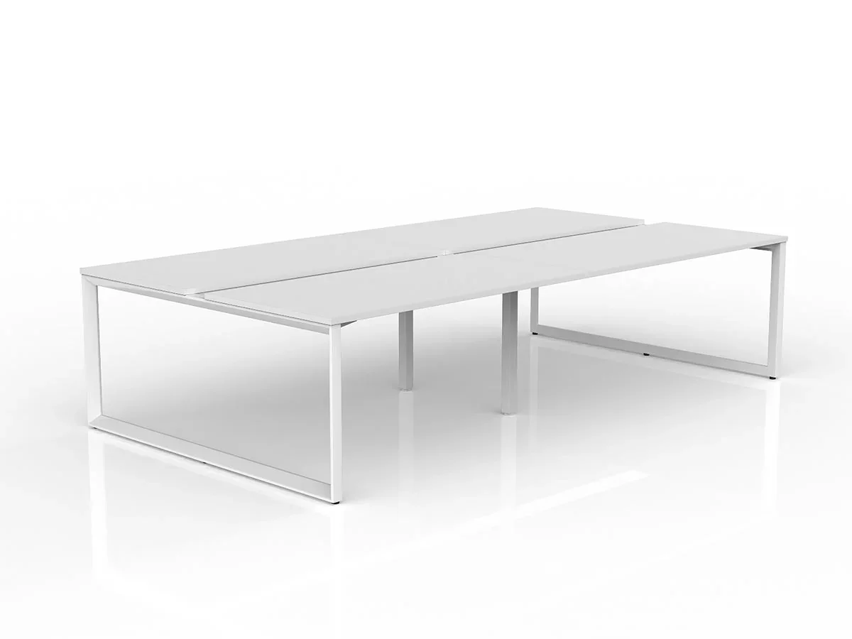 OL Anvil 4-User Double Sided Workspace – White Top with White Frame