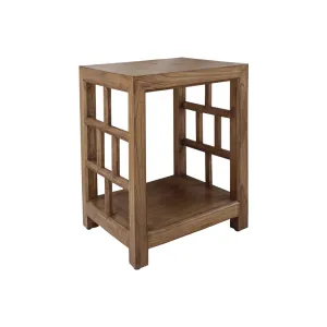 CR Evan Solid Timber Side Table with Bottom Shelf thumbnail 1